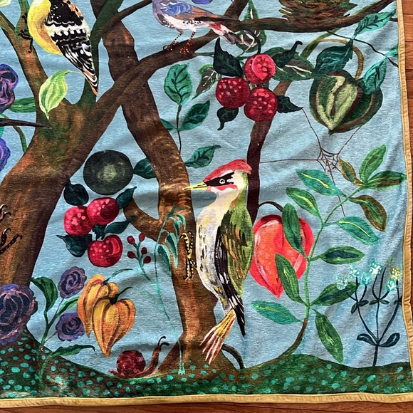 Price is Firm🕊️ NWT Anthro Nathalie Lete Bird Throw Blanket - Picture 7 of 16